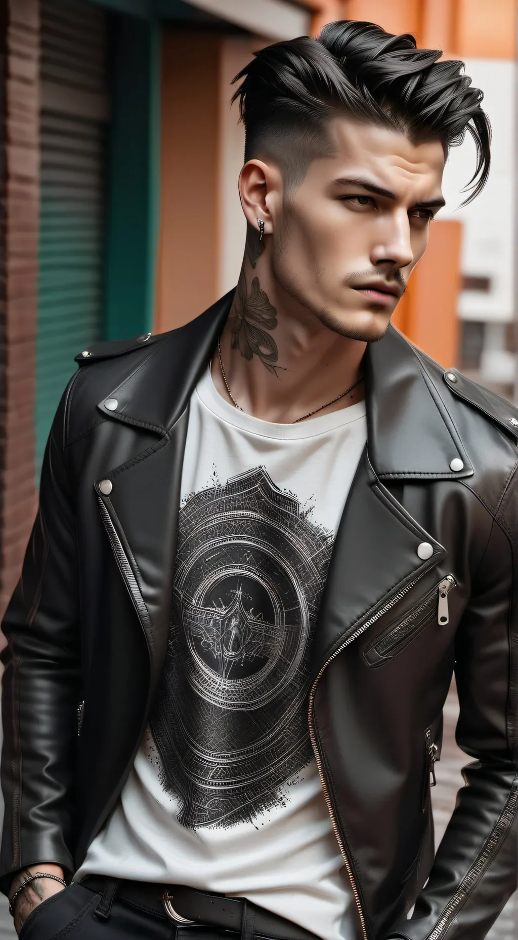 ai character: Marcello Leone  background
