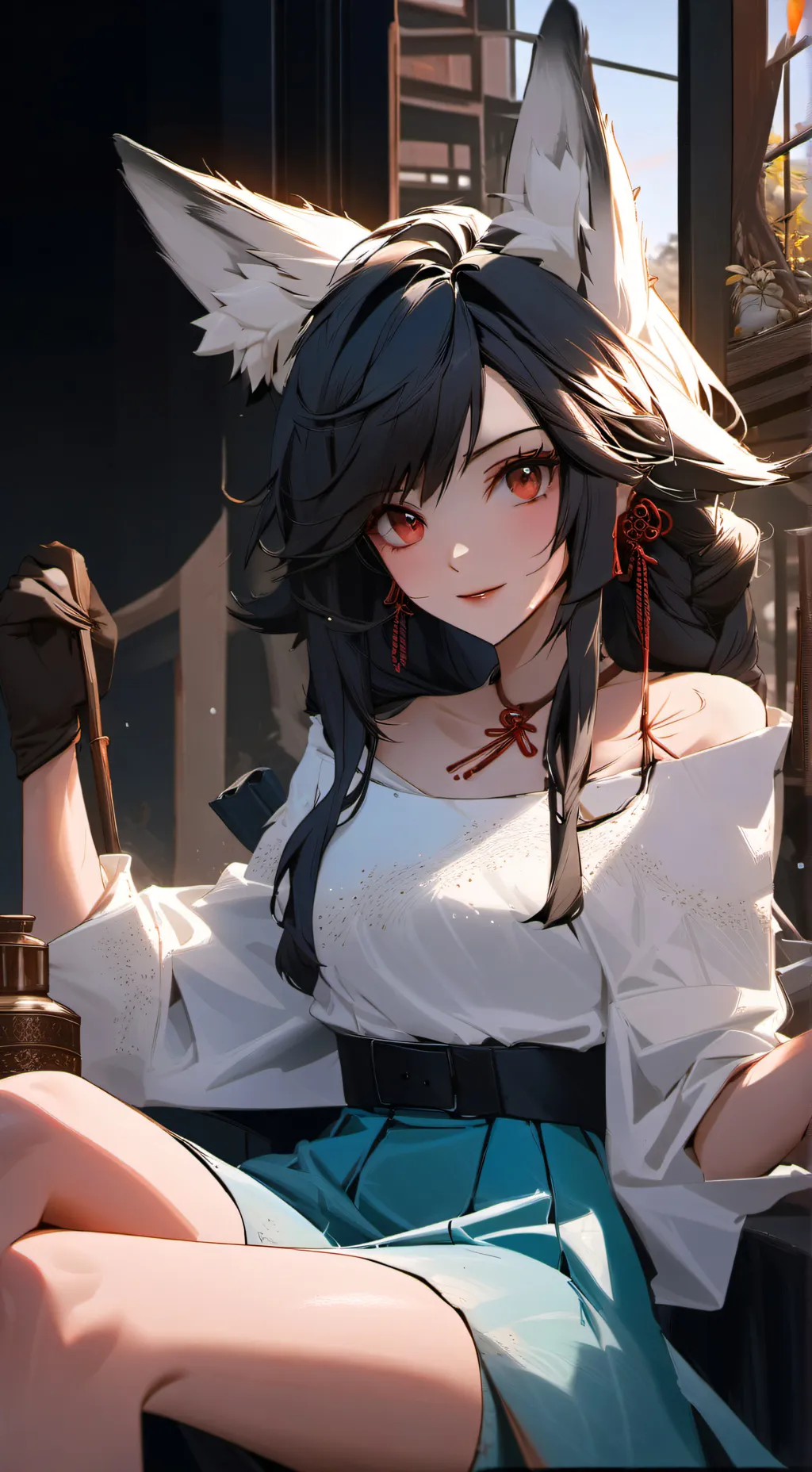 ai character: snowflake background