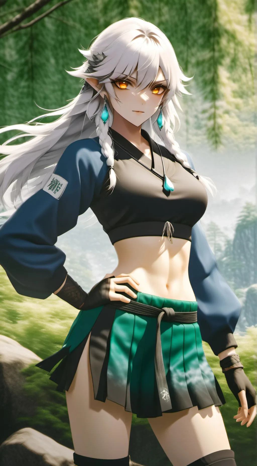 ai character: 青青 background