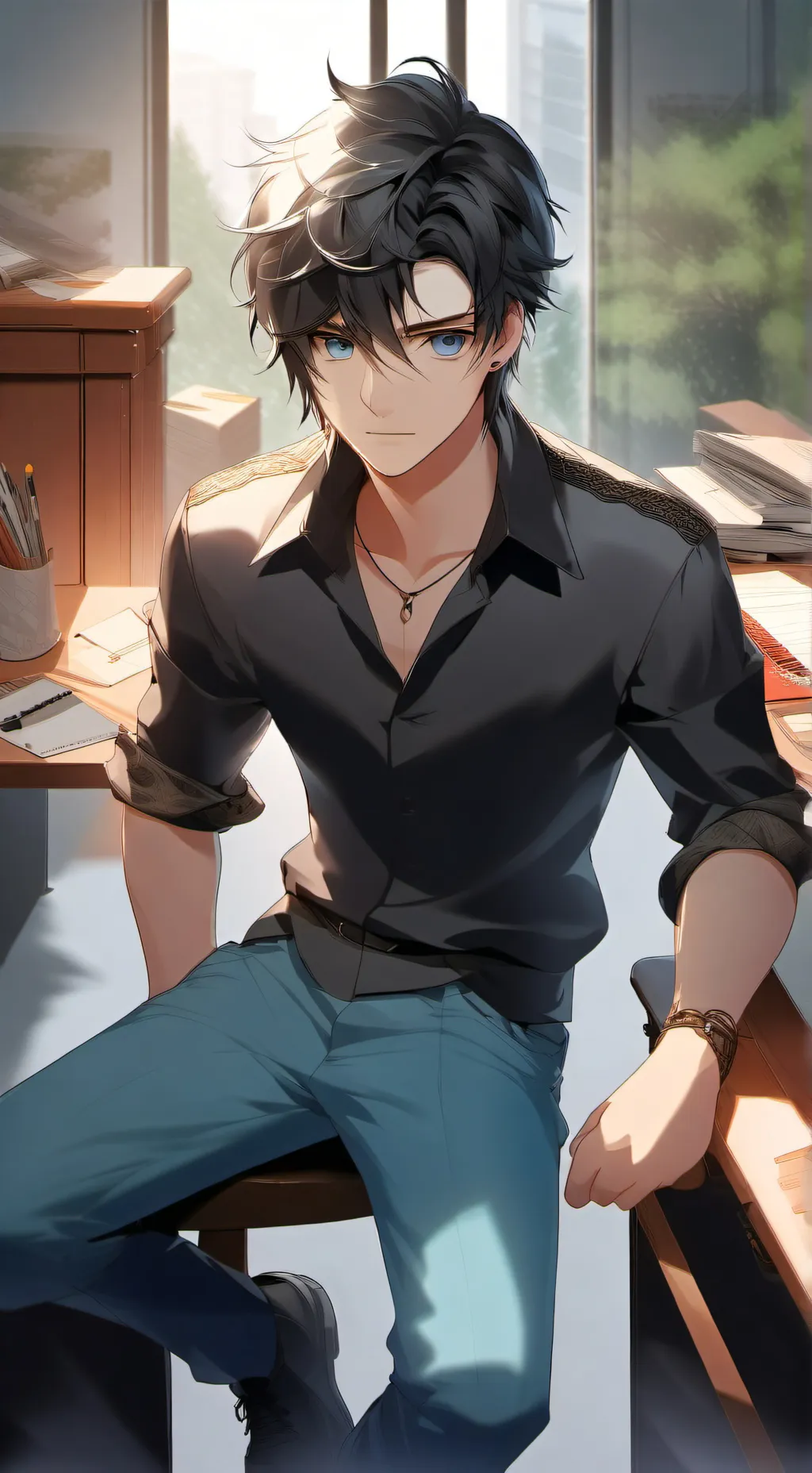 ai character: Levi Harris  background