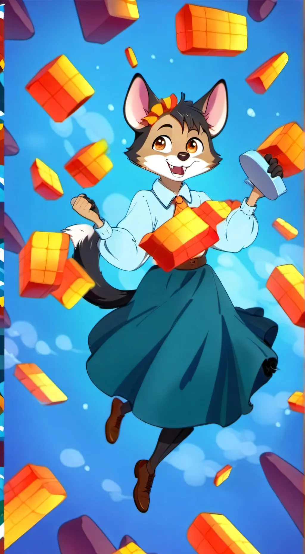 ai character: Cartoon muses.  background