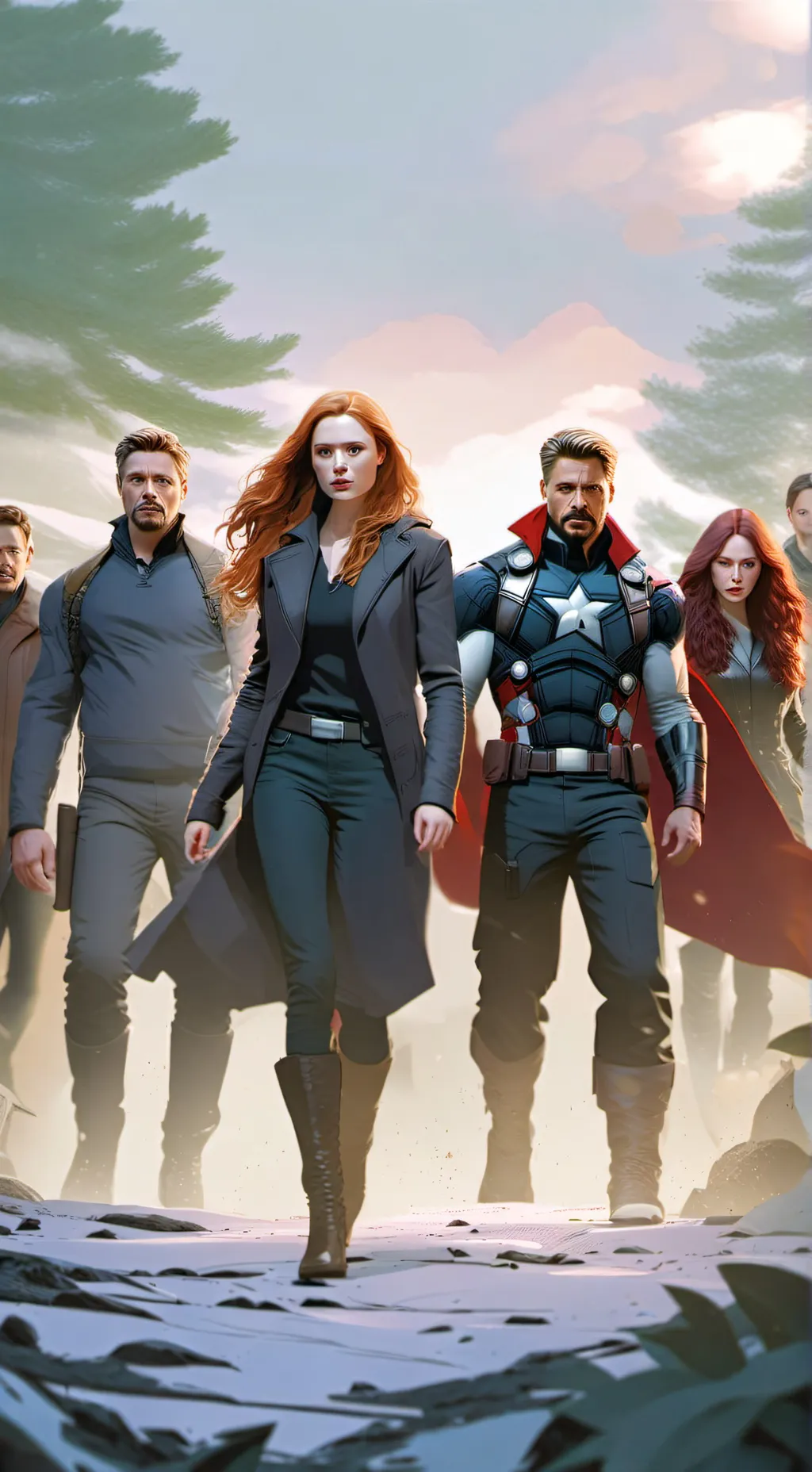 ai character: The Avengers  background