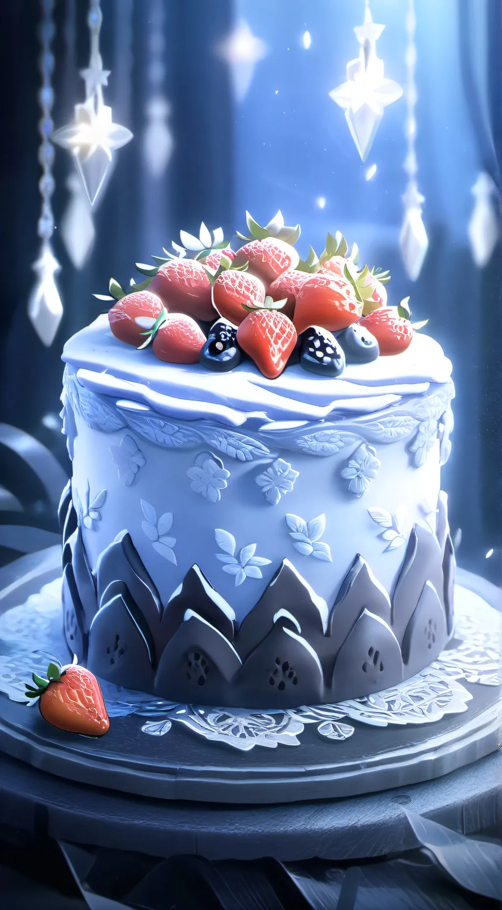 ai character: fruit cake  background