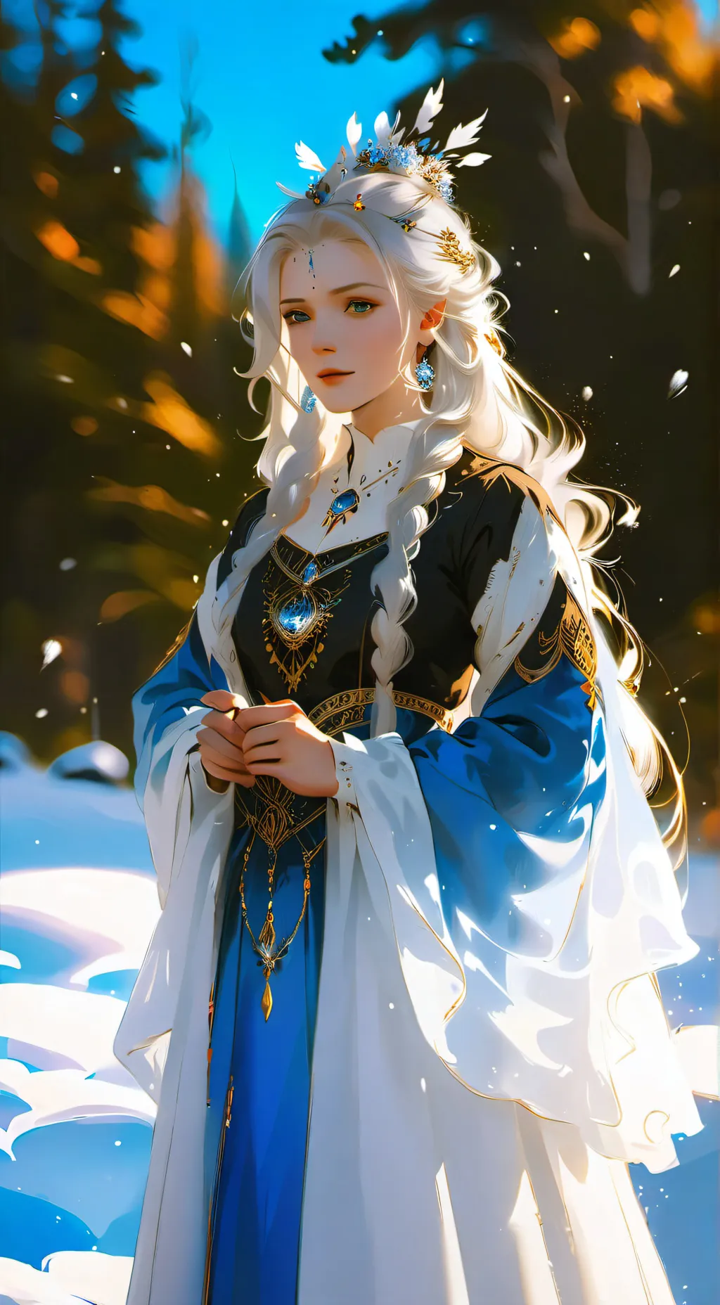 ai character: Winter Snow Frost background
