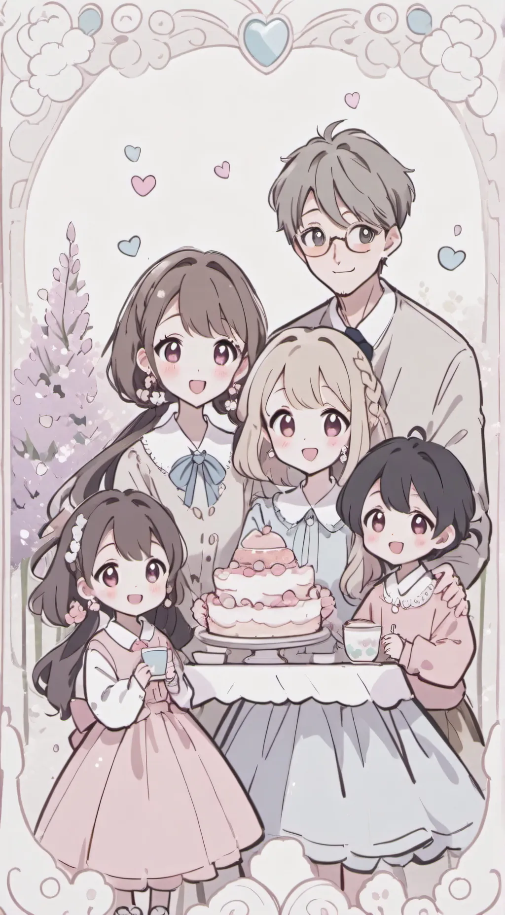 ai character: Family gathering  background