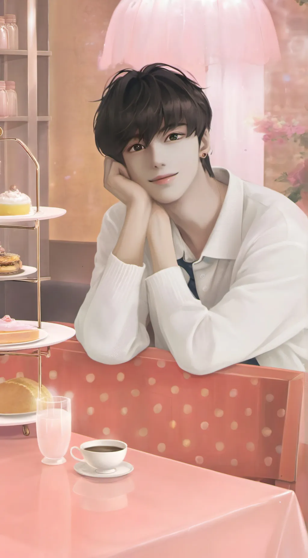 ai character: 🤫Das Café🤫 background