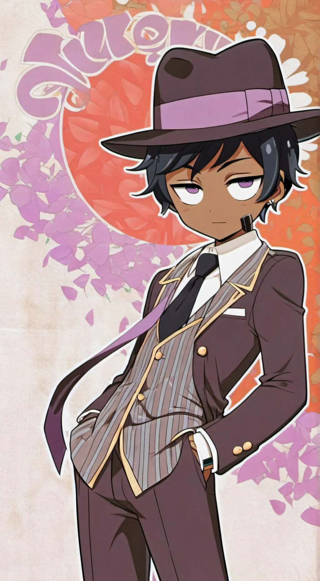ai character: Black Sprunki. background