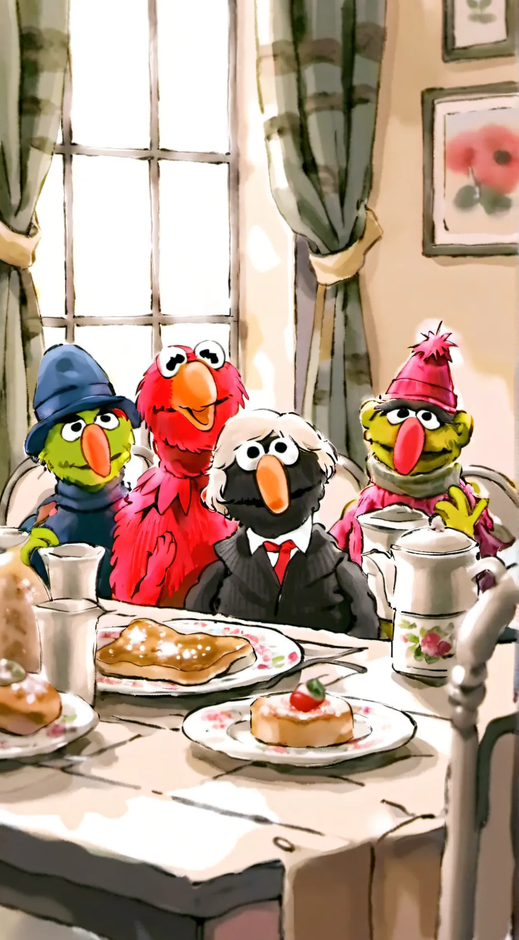 ai character: sesame street background