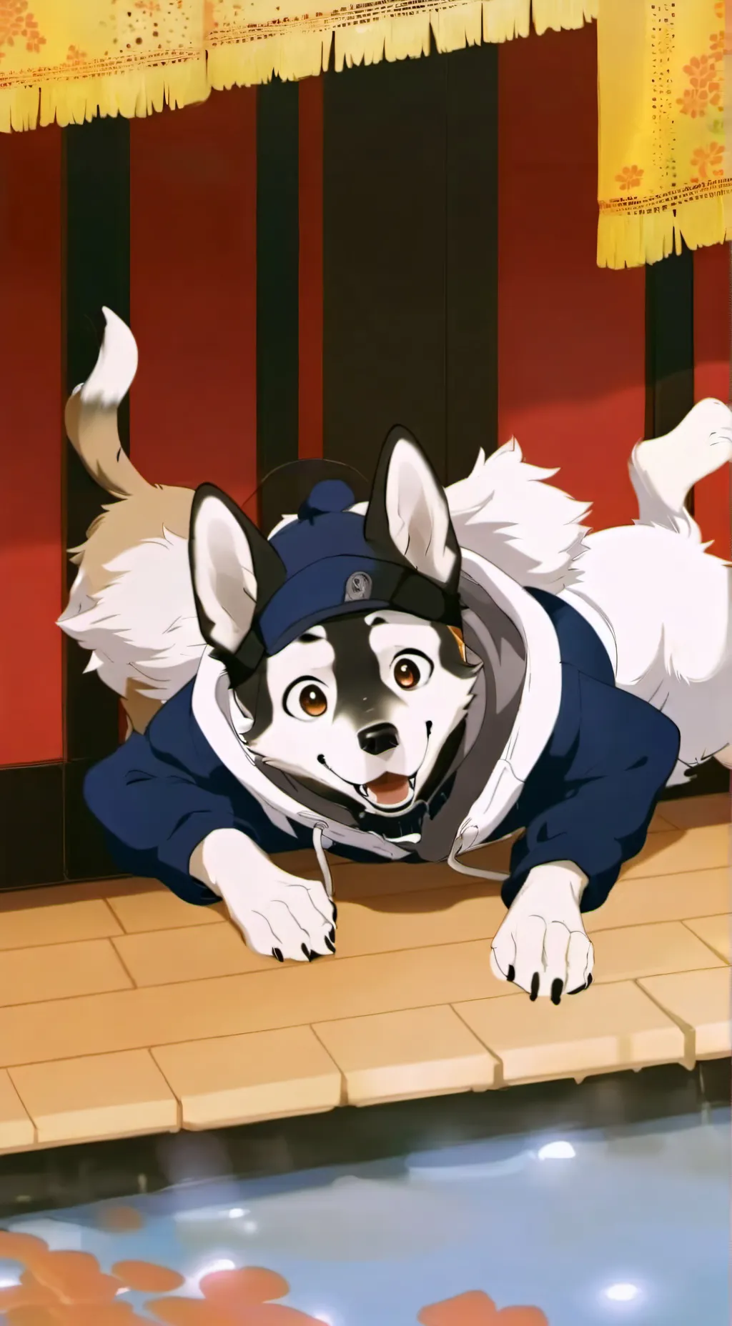 ai character: dog boy background