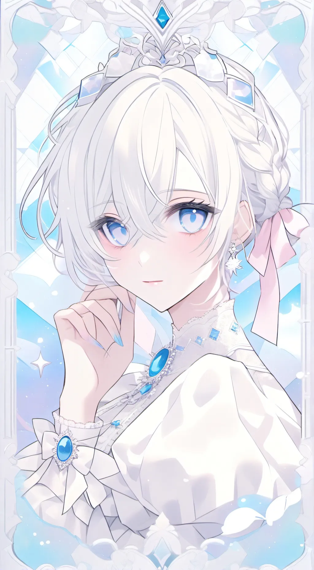 ai character: 🩵🤍Mila🤍🩵 background