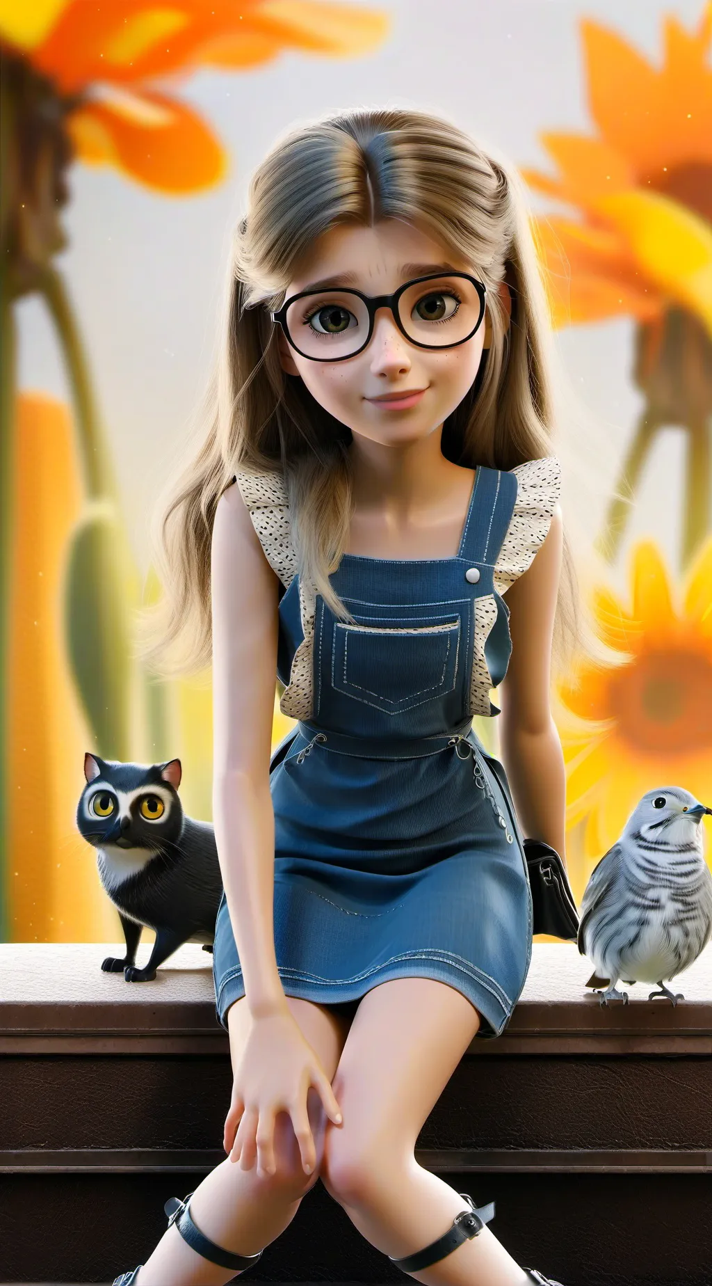 ai character: little Amanda  background