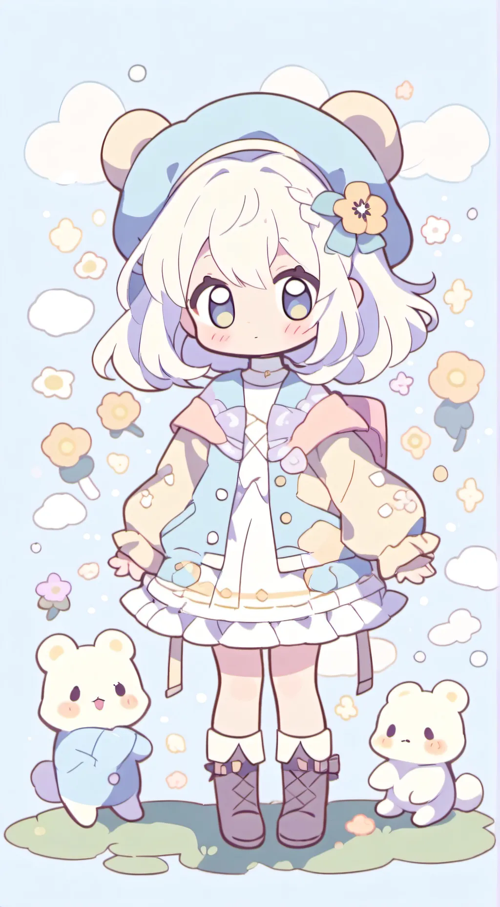 ai character: smiling critters  background