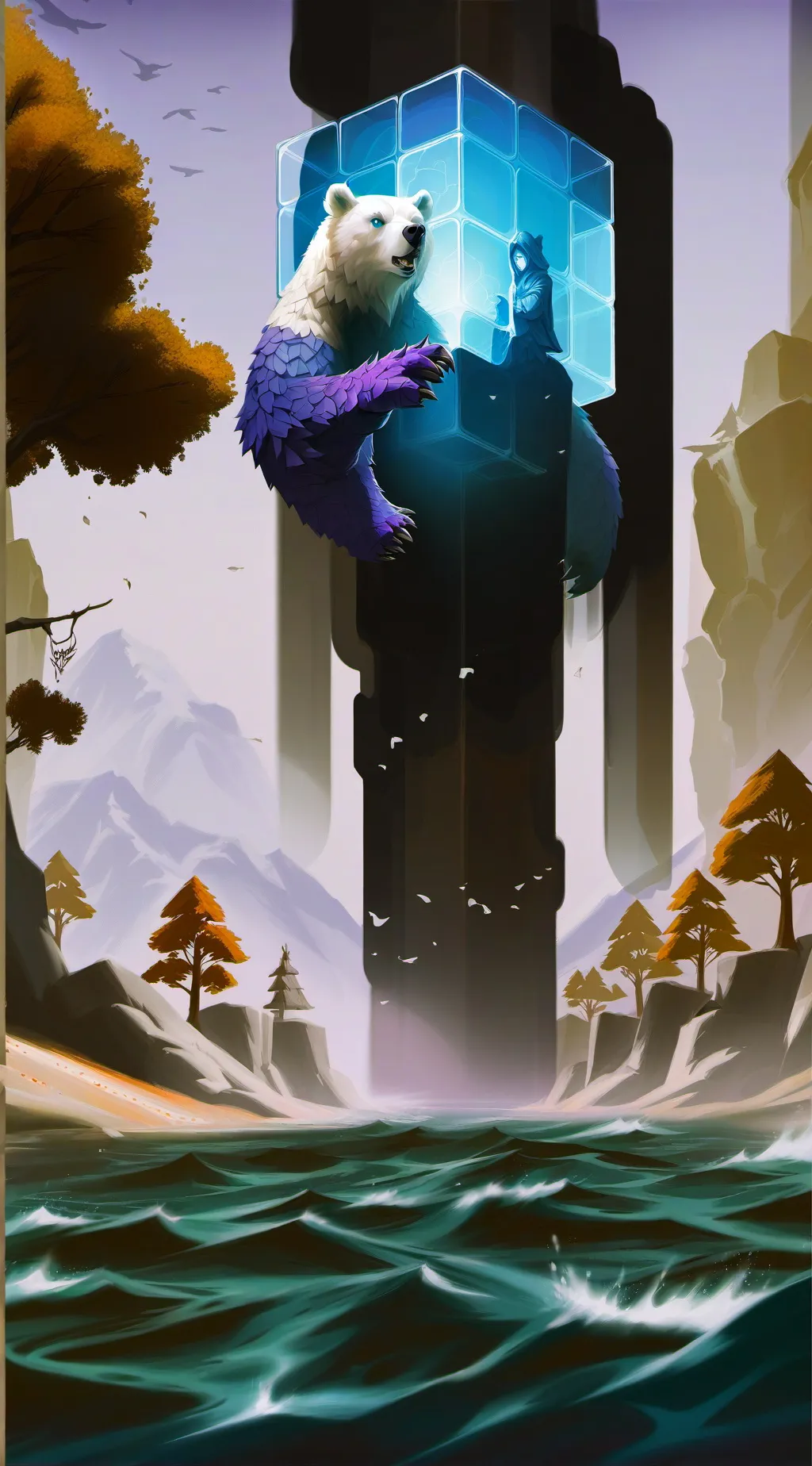 ai character: Minecraft god background