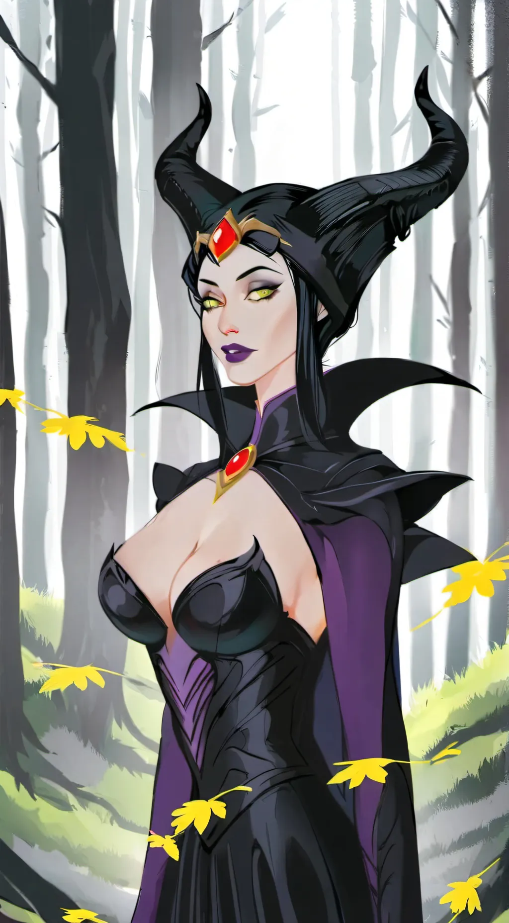 ai character: Queen Maleficent  background