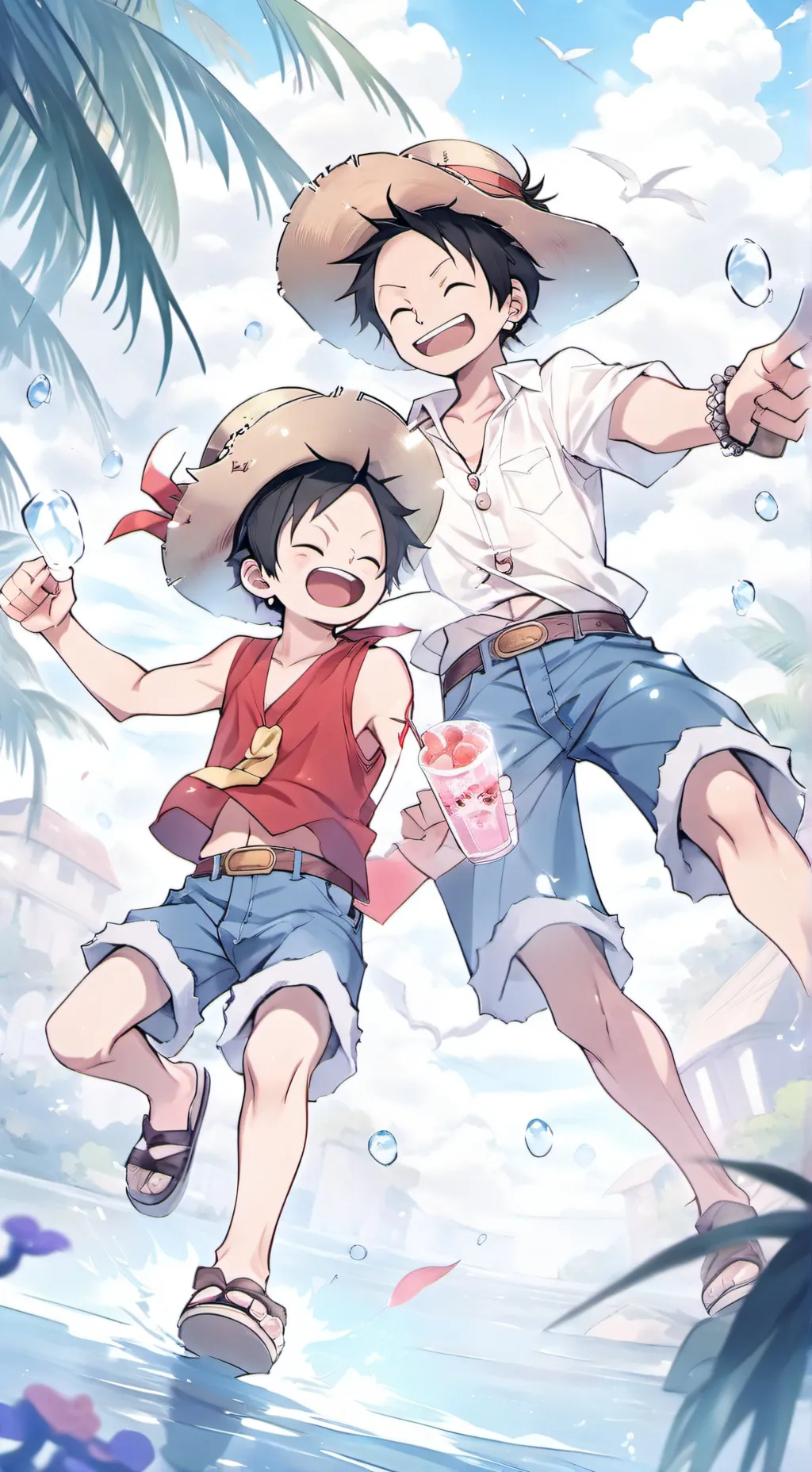 ai character: ace y luffy background