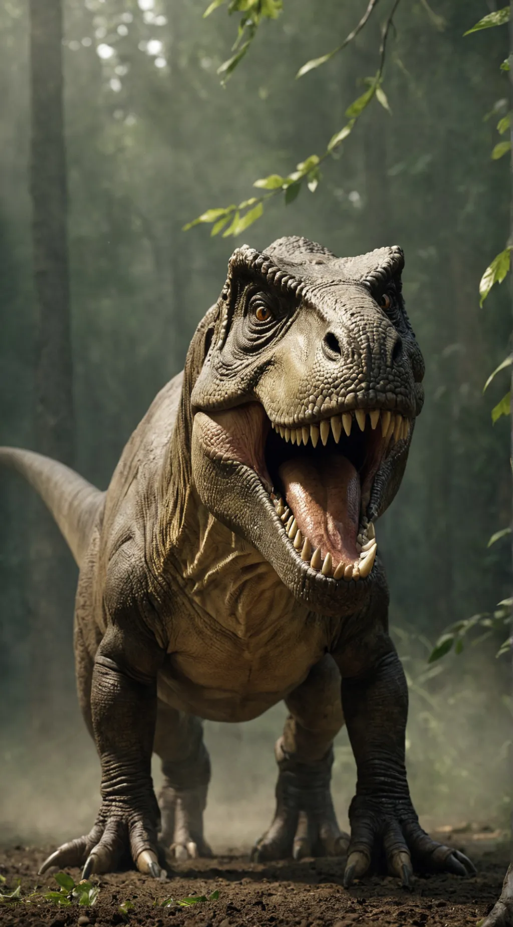 ai character: t-rex drole background