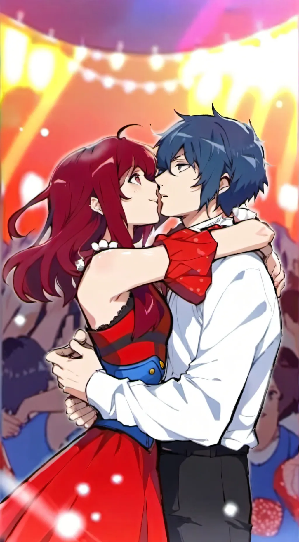 ai character: gf and bf fnf kiss background