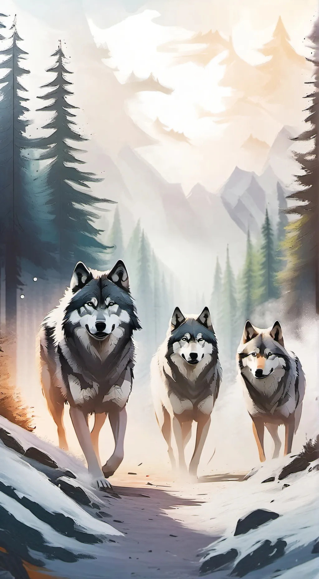 ai character: Twilight wolf pack background
