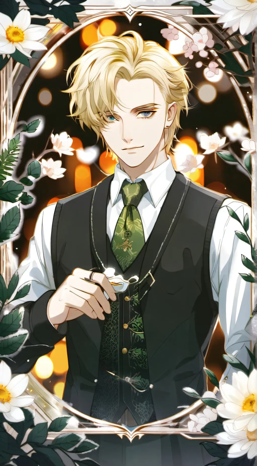 ai character: draco Malefoy  background