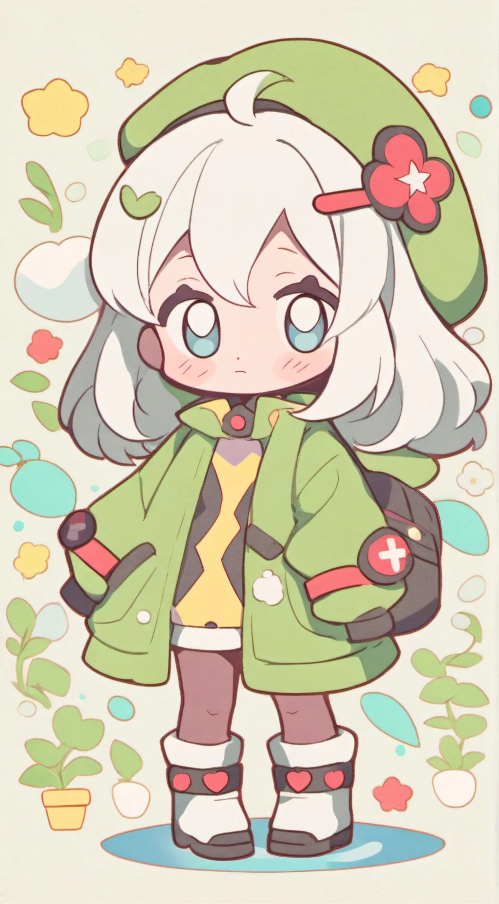 ai character: p.p snow day background