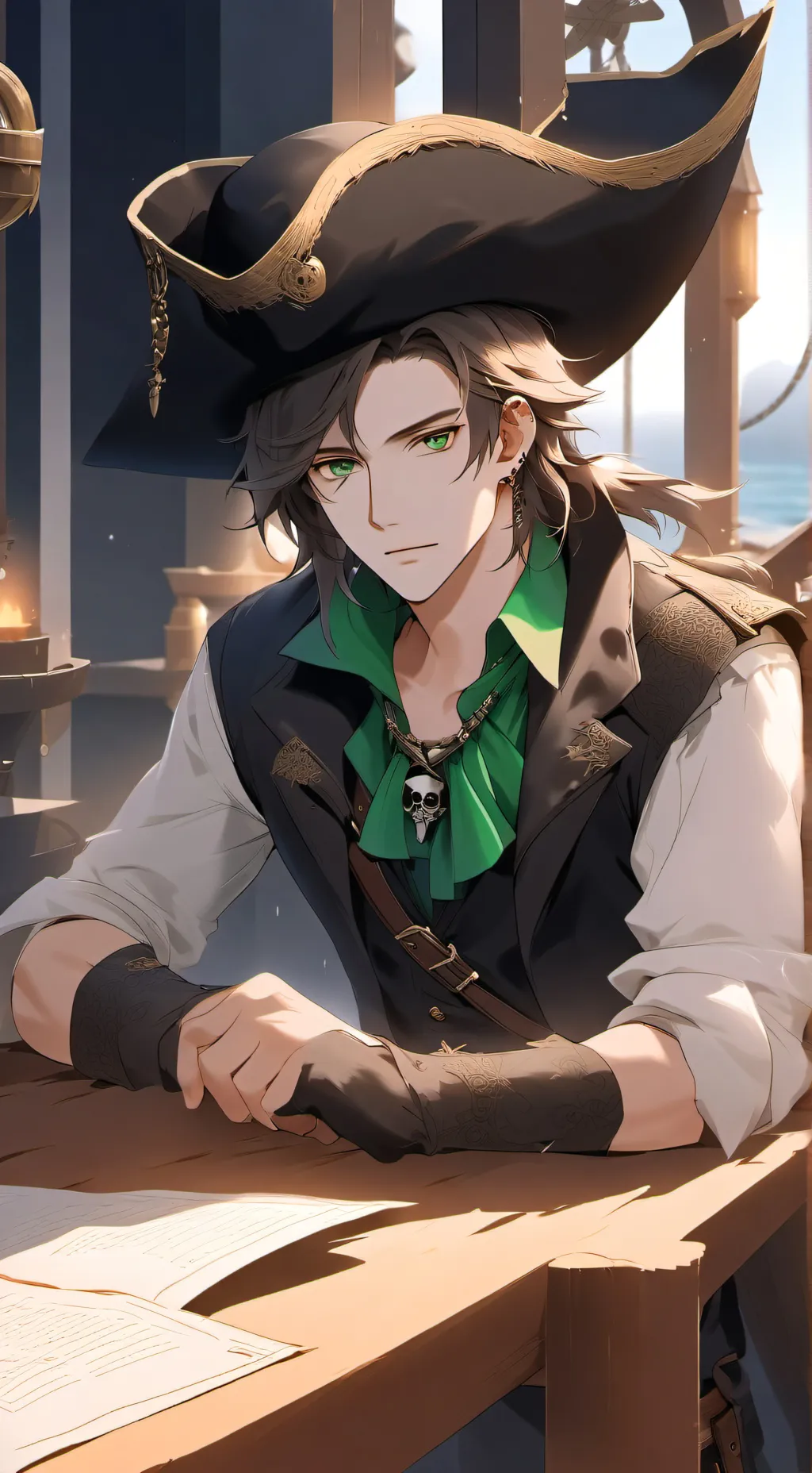 ai character: 🐊captain malaki🦔 background
