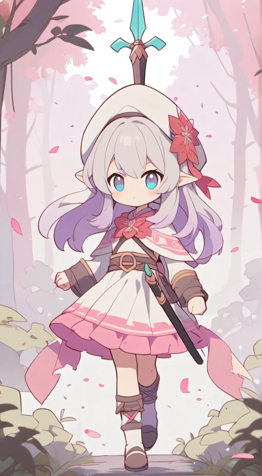 ai character: elfa guerrera background