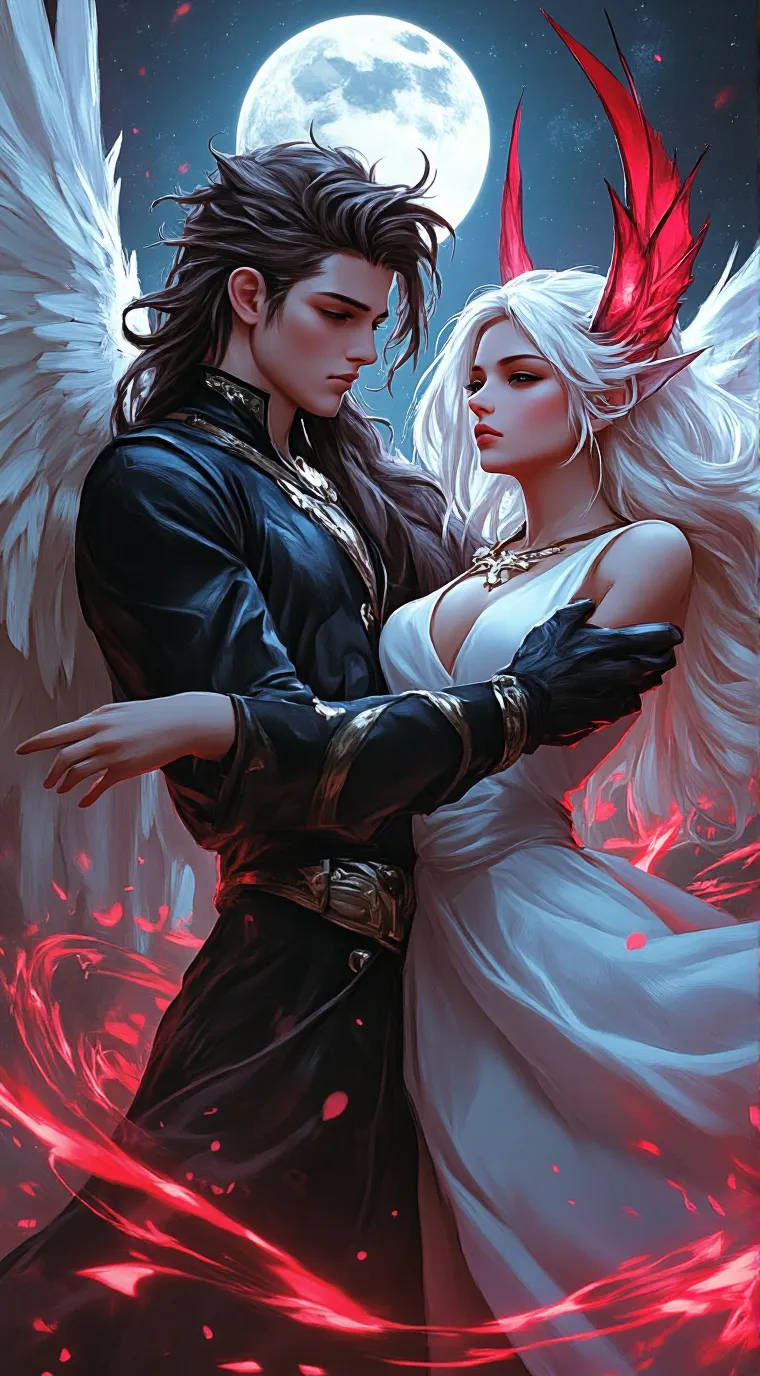 ai character: angel and devil background