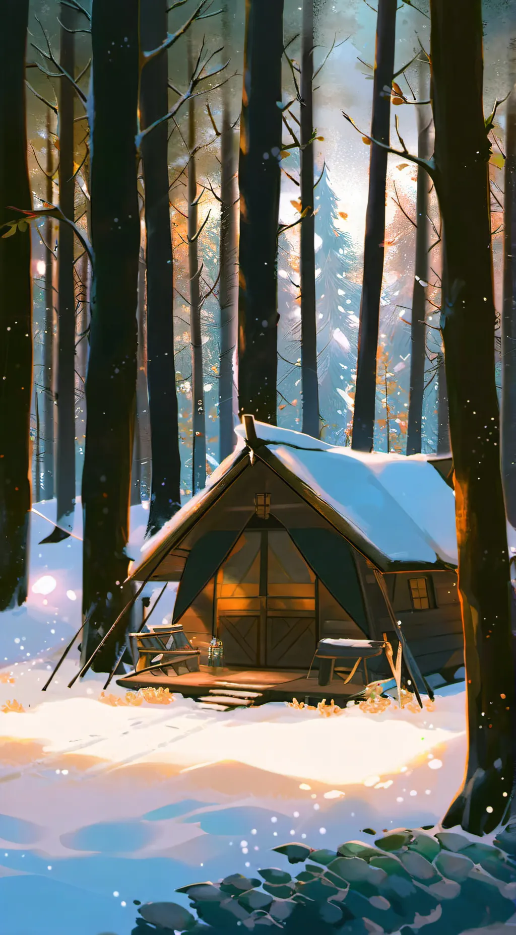 ai character: •👒SnowDay!☃️• background