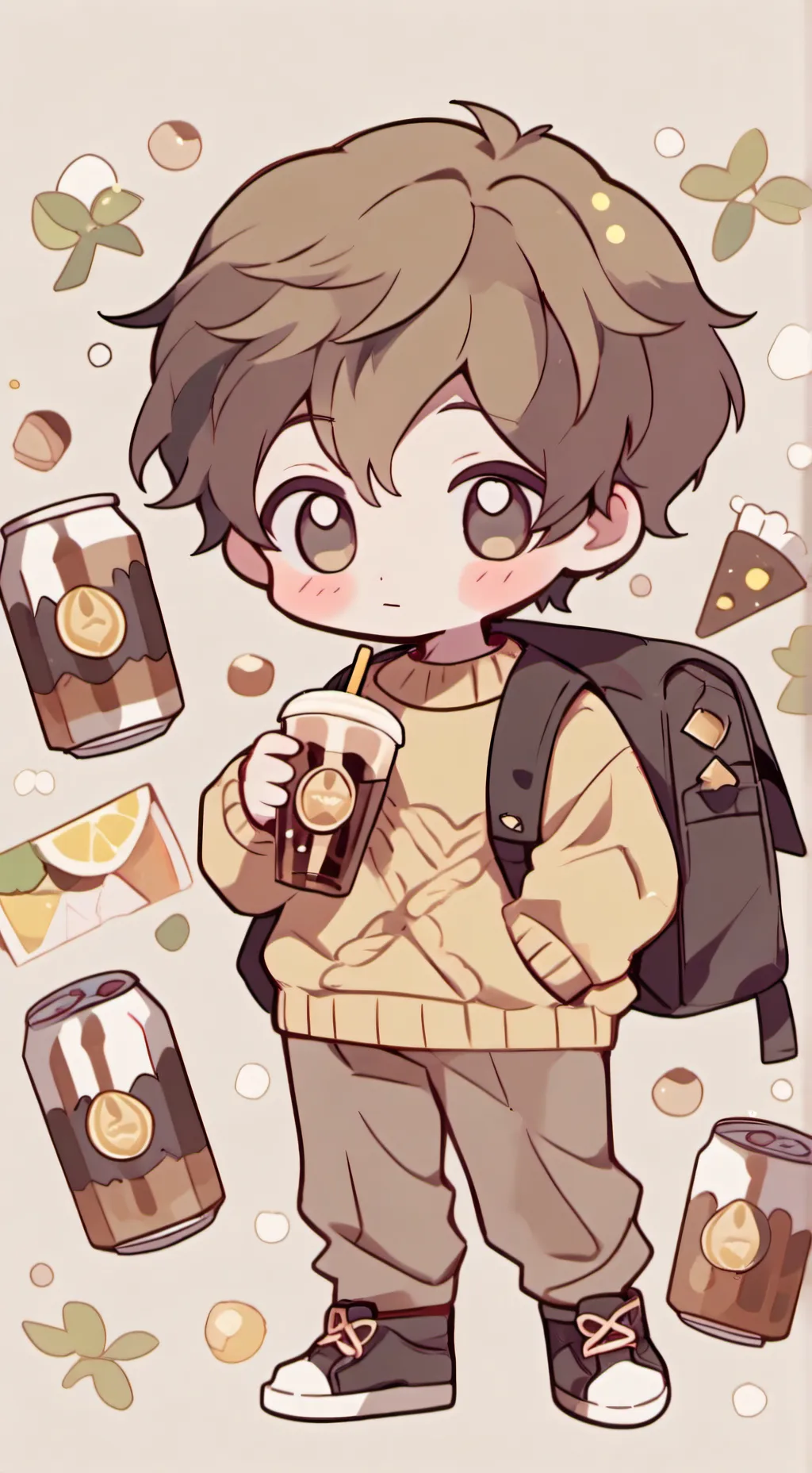 ai character: °•《chibo》•° background