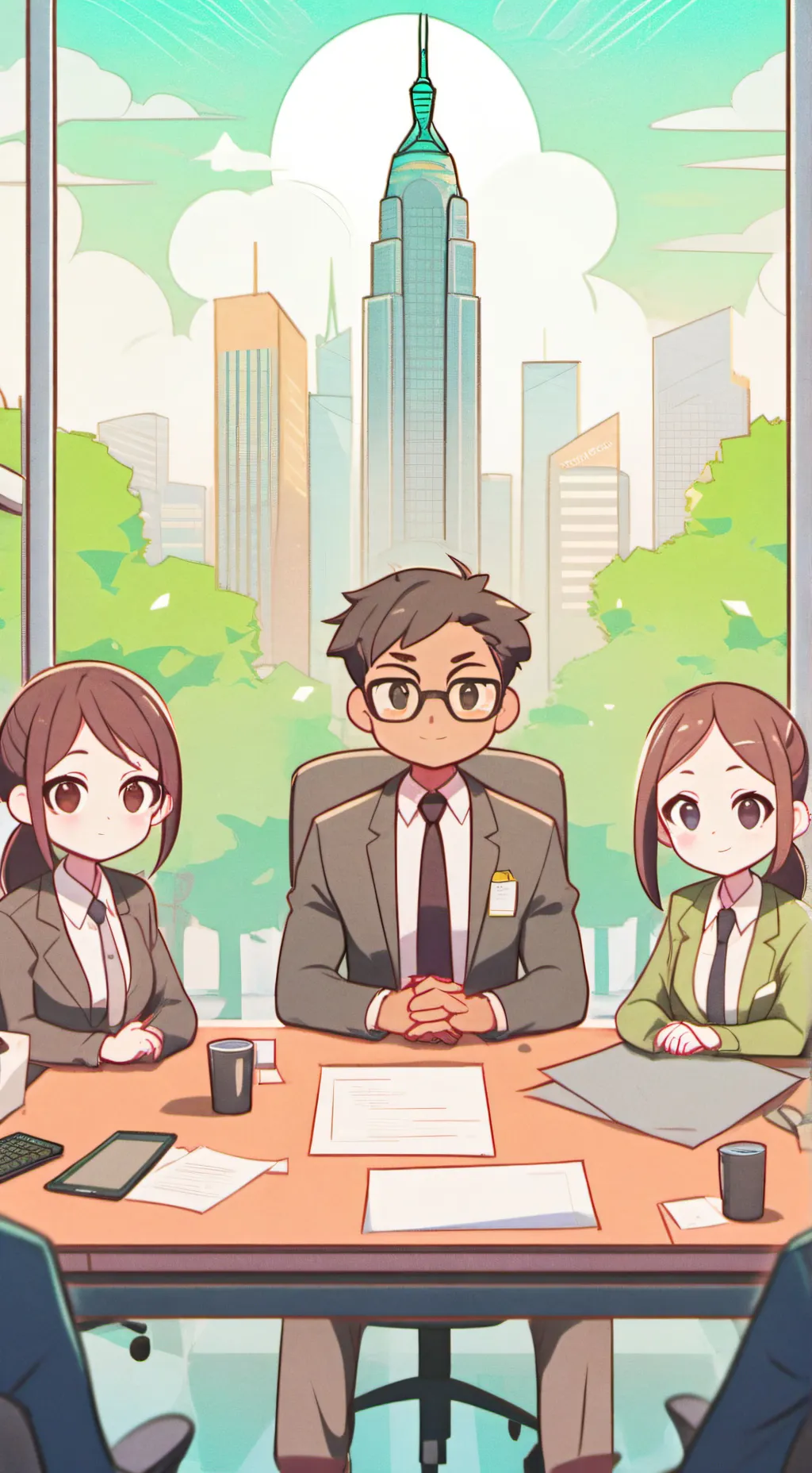 ai character: Workplace Revolution Tycoon background