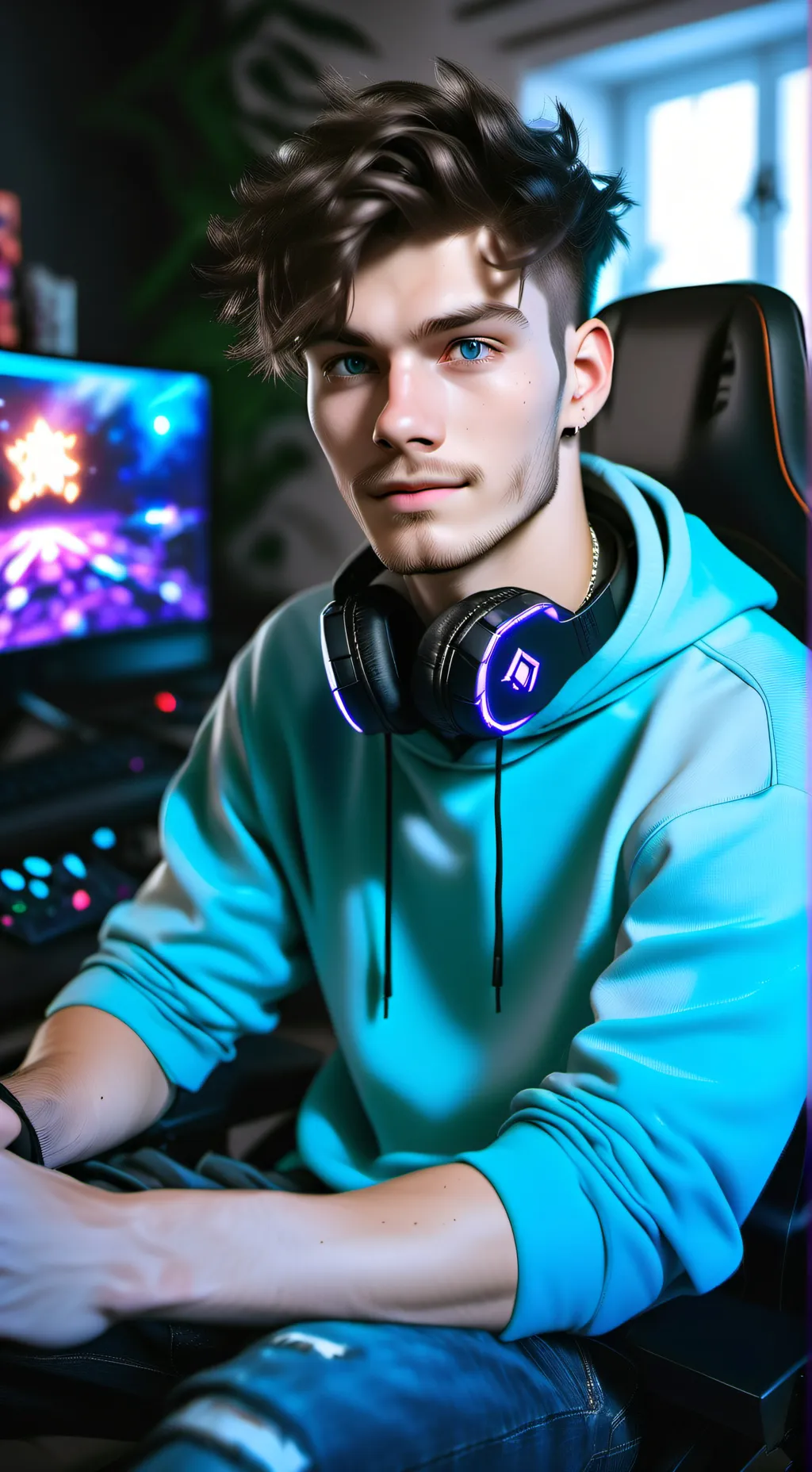 ai character: Leon  background