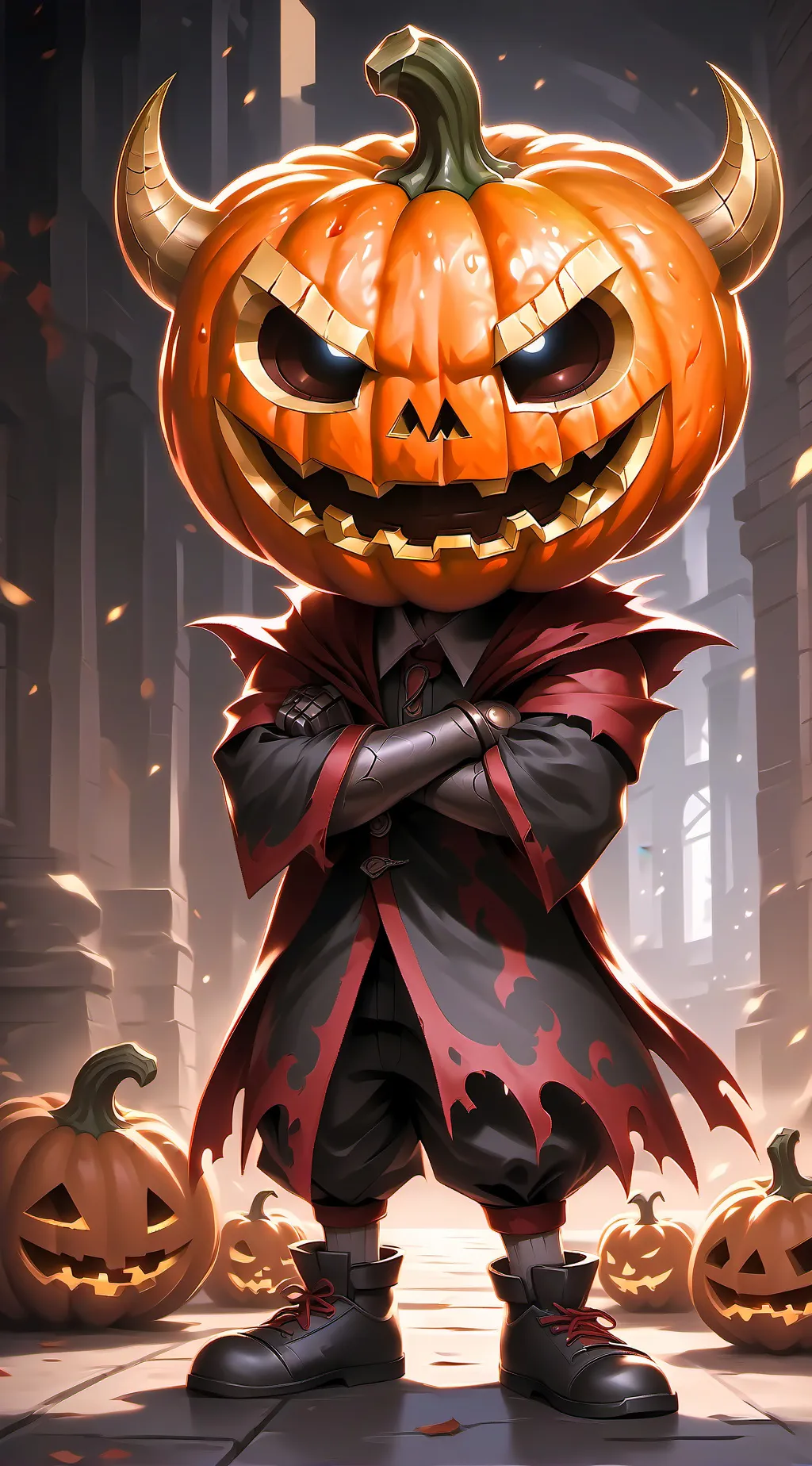 ai character: DEMON PUNKIN  background