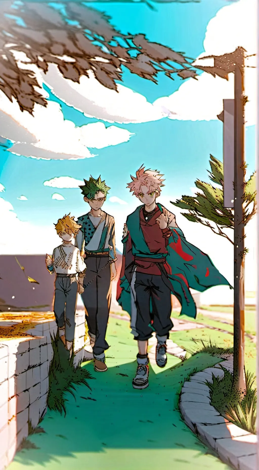 ai character: deku and bakugou background