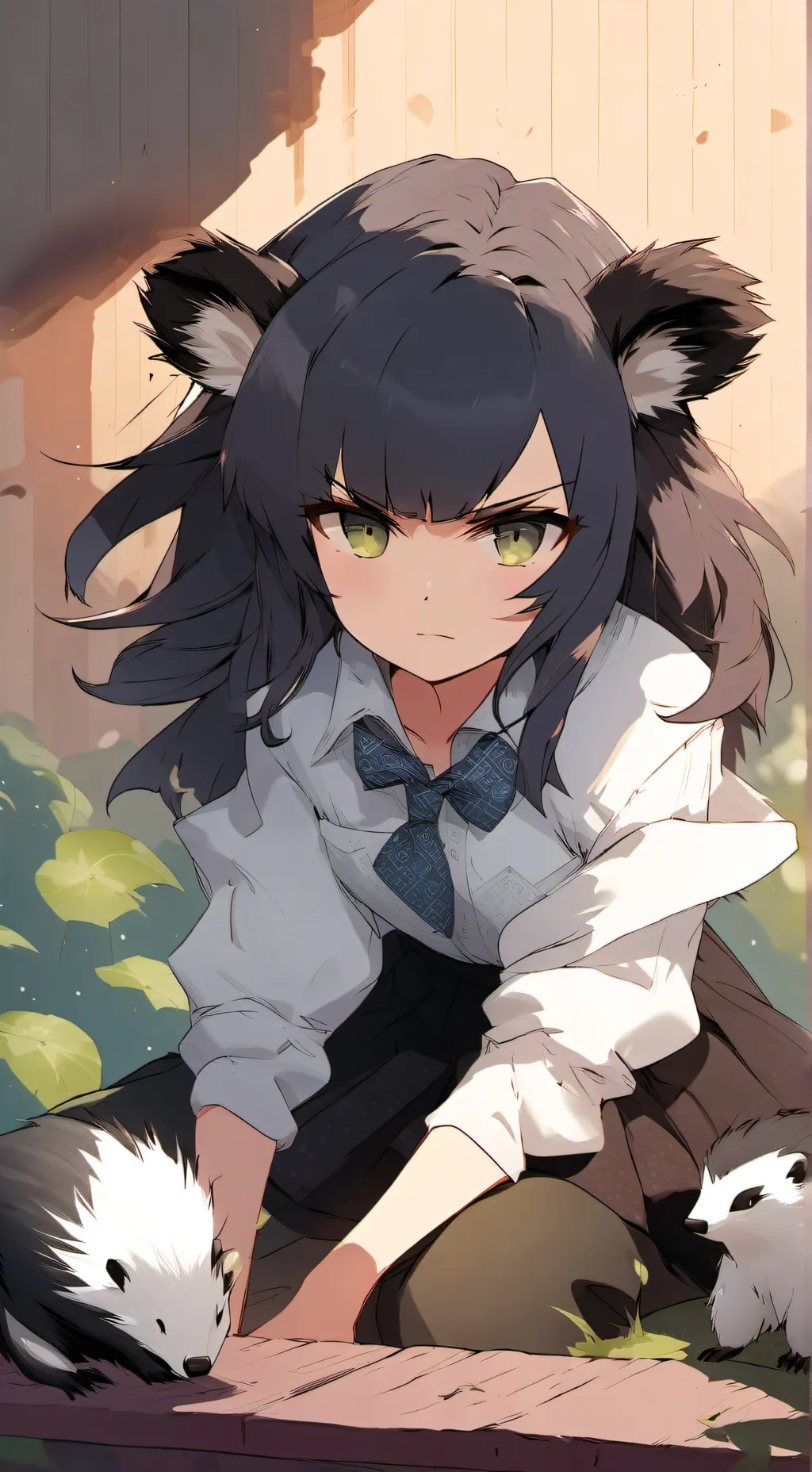 ai character: skunk Girl anna background