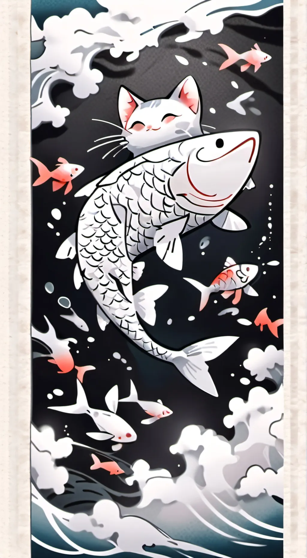 ai character: kitty fish! background