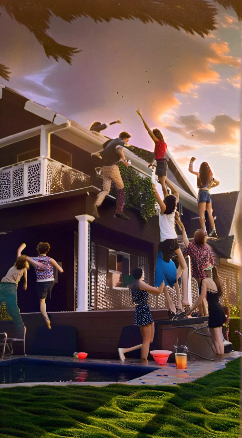 ai character: Teen ￼ party background