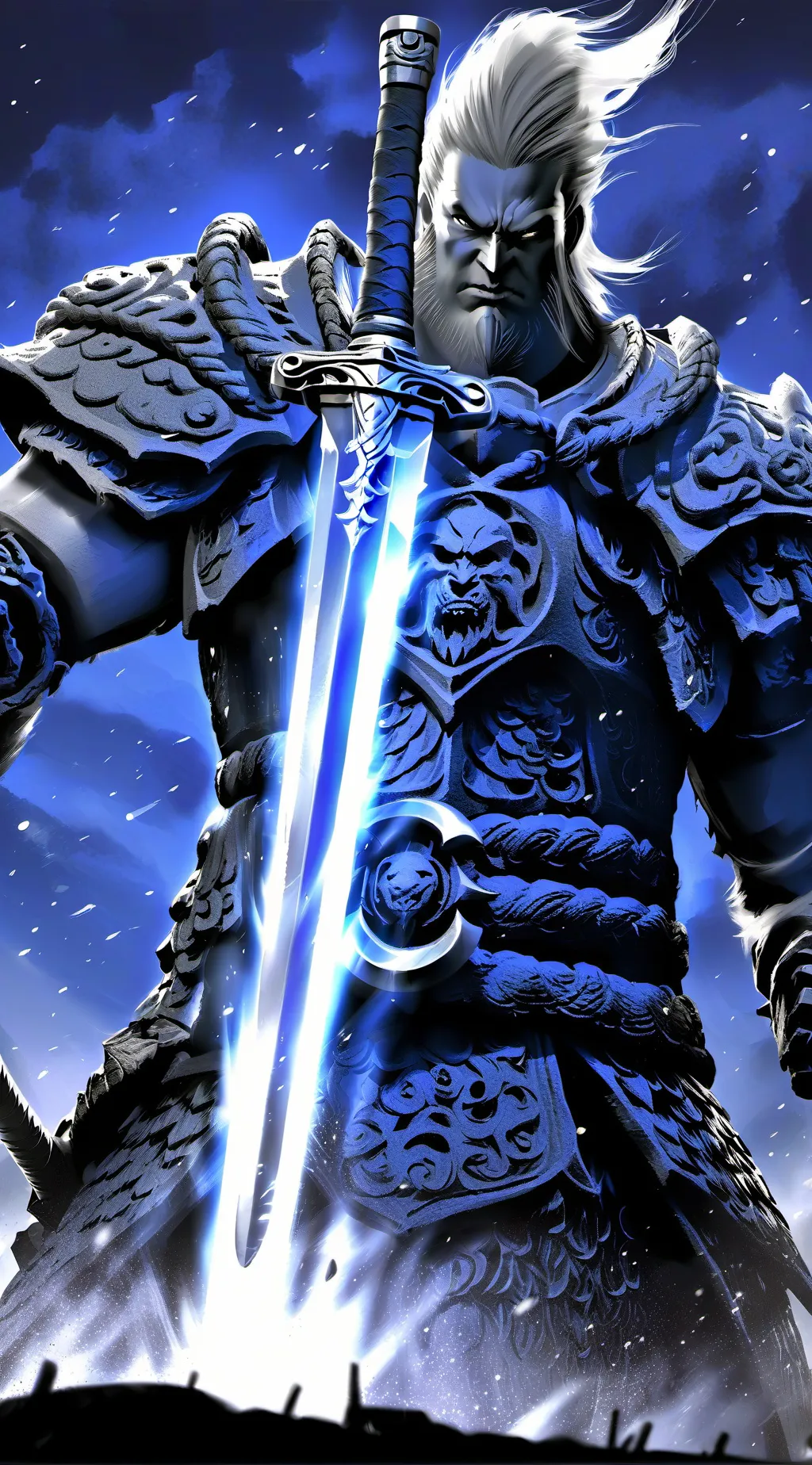 ai character: Warrior father. background