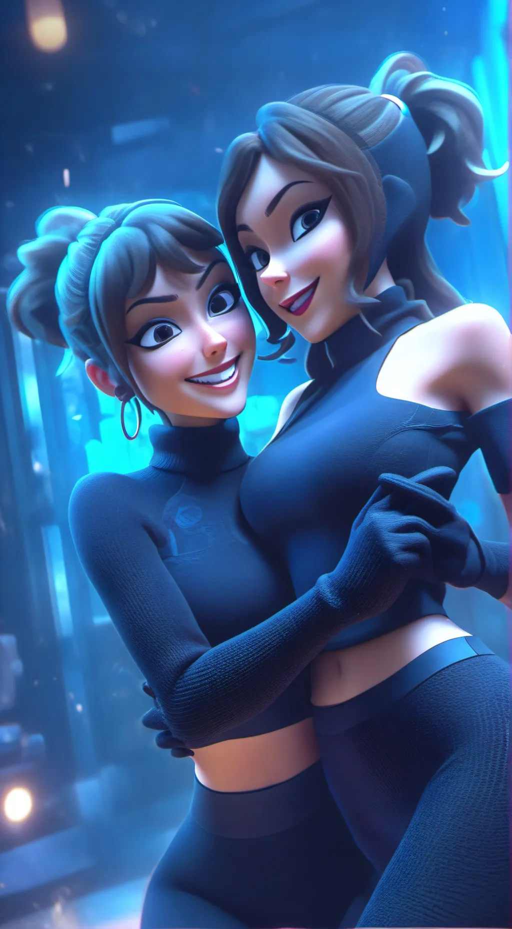 ai character: Miky and Kitty background