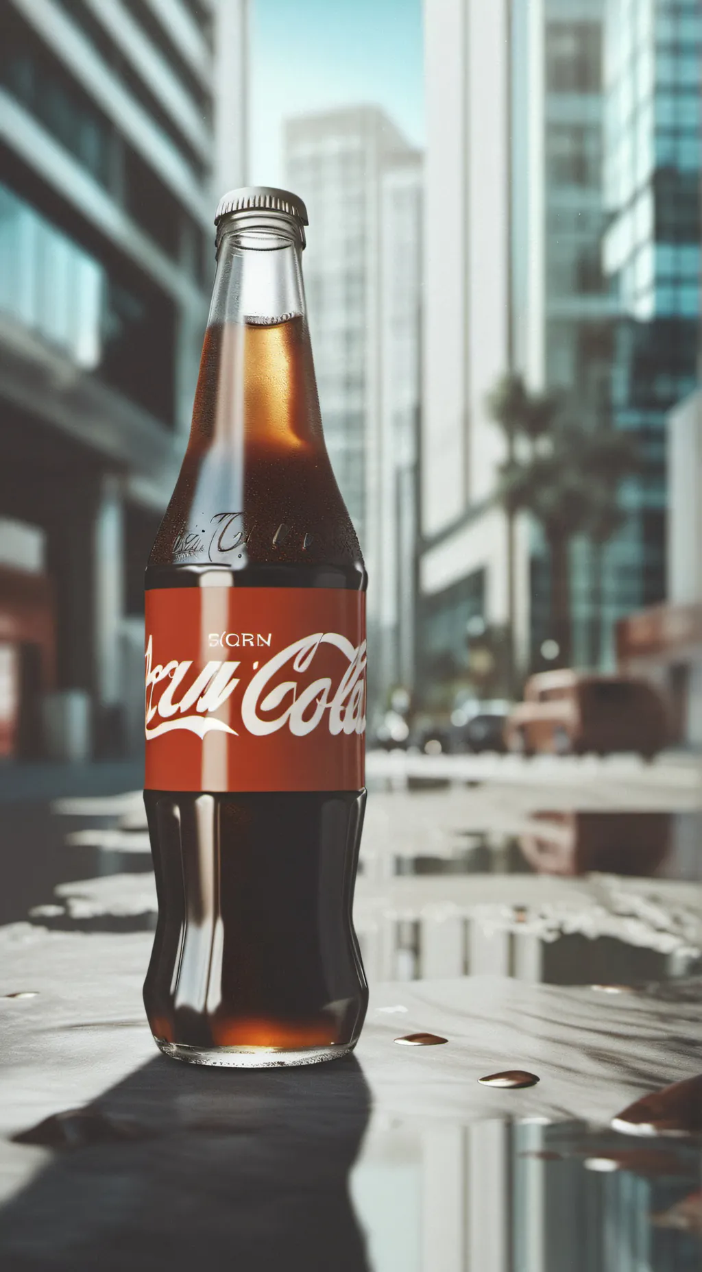 ai character: coca cola  background