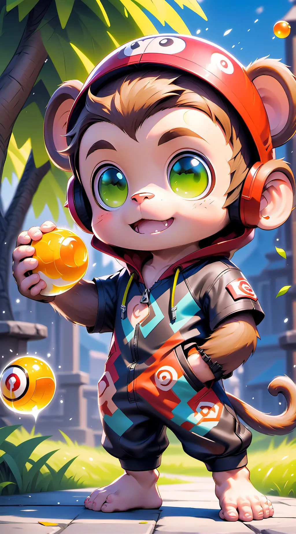 ai character: monkey  background