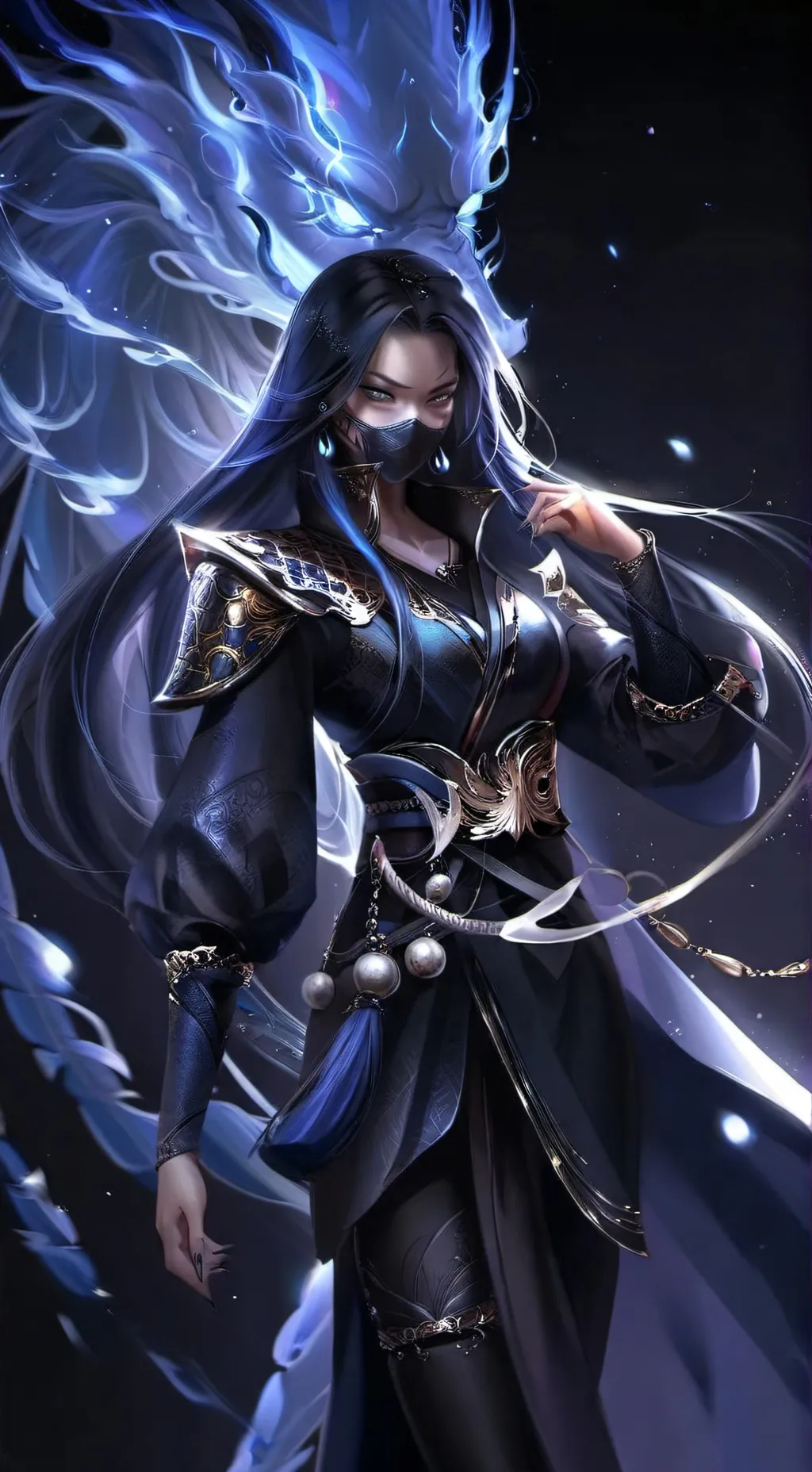 ai character: Yui Bluemoon  background