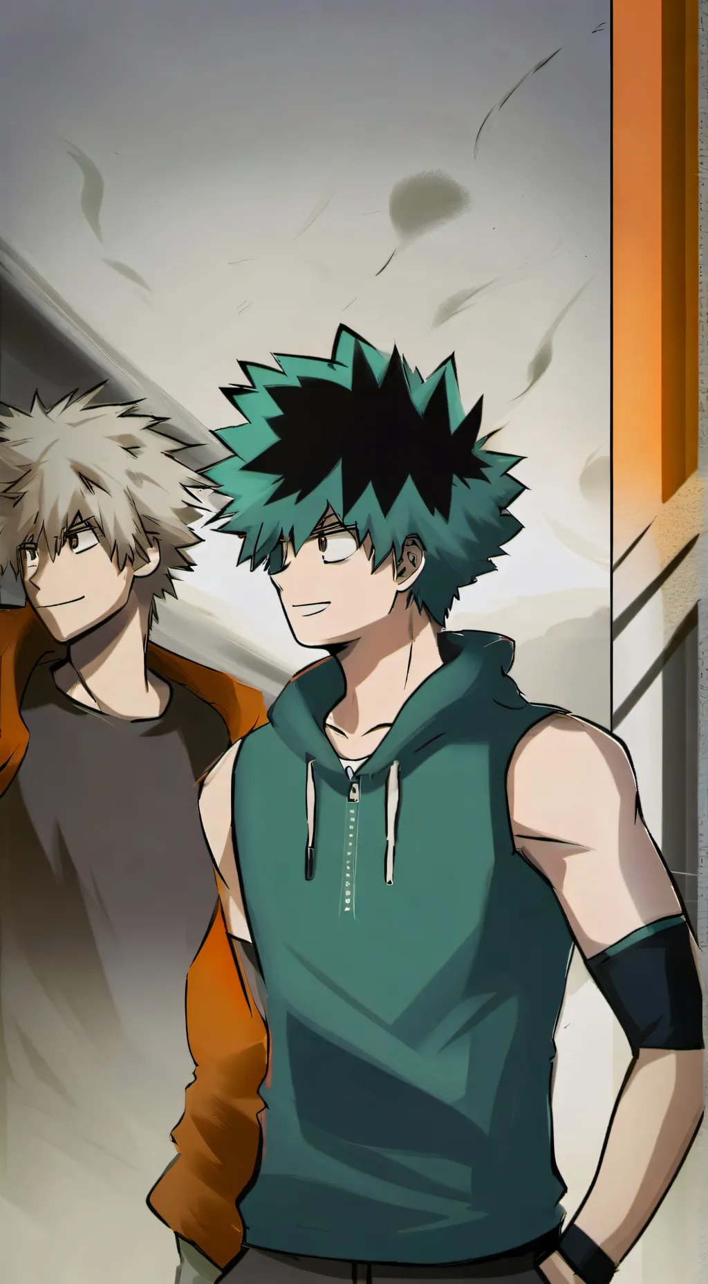 ai character: Deku and Bakugo  background