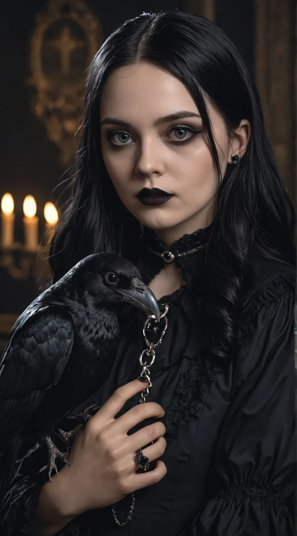 ai character: Wednesday Addams background