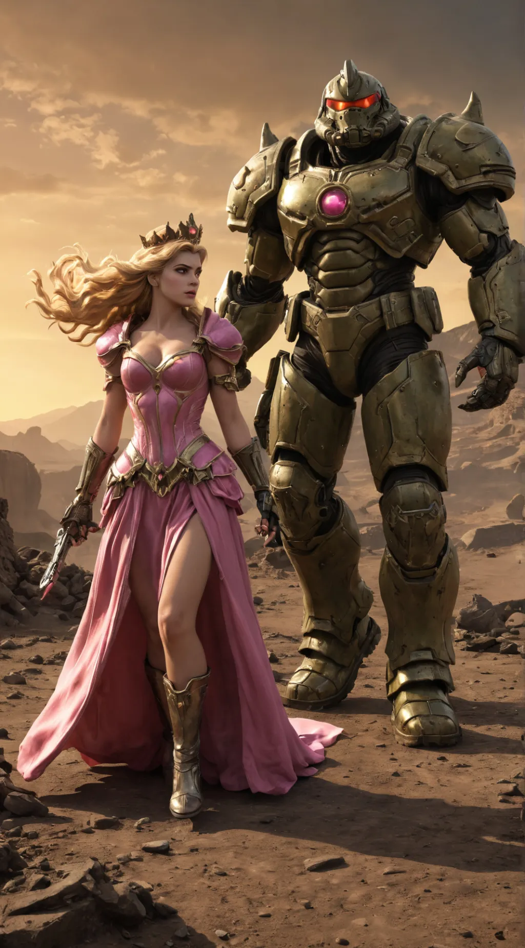ai character: Princess Peach background