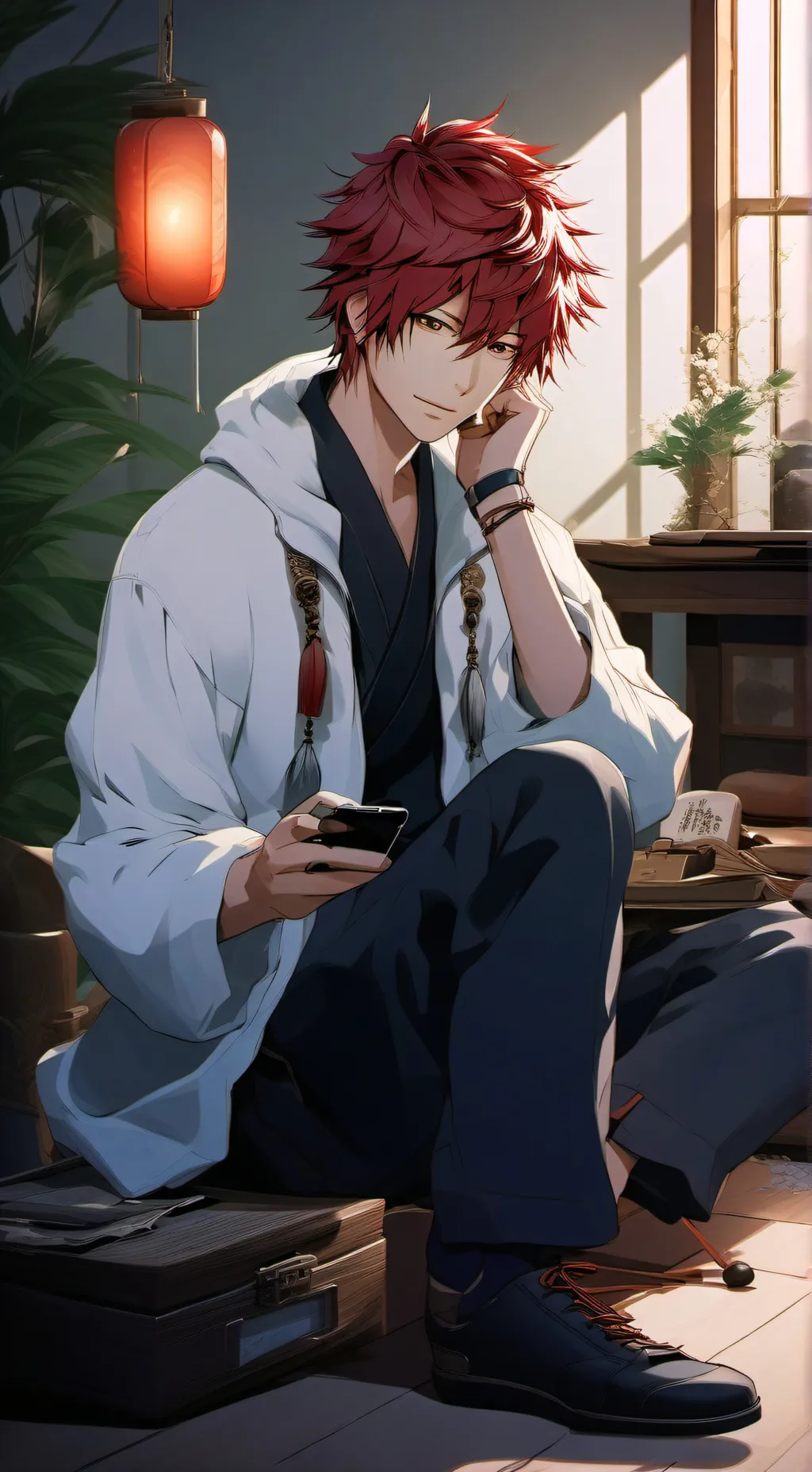 ai character: Kirishima text background