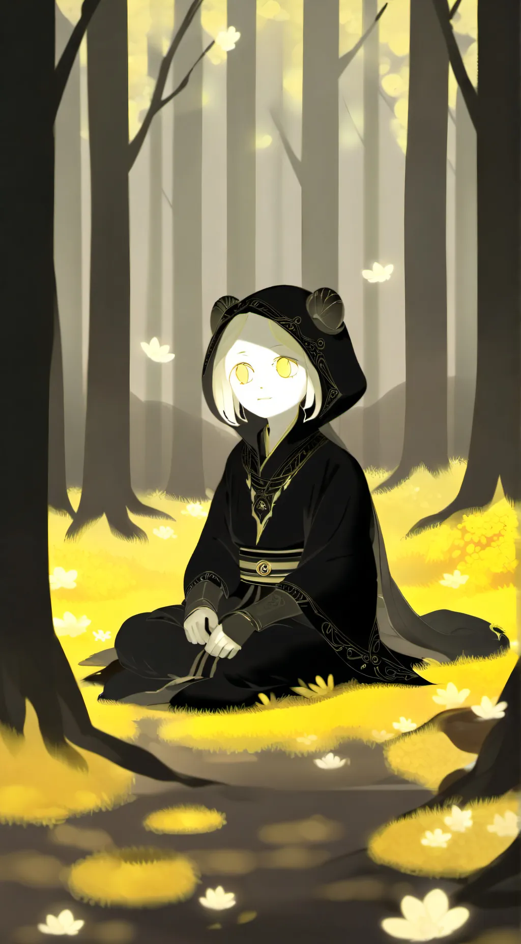 ai character: curious light  background