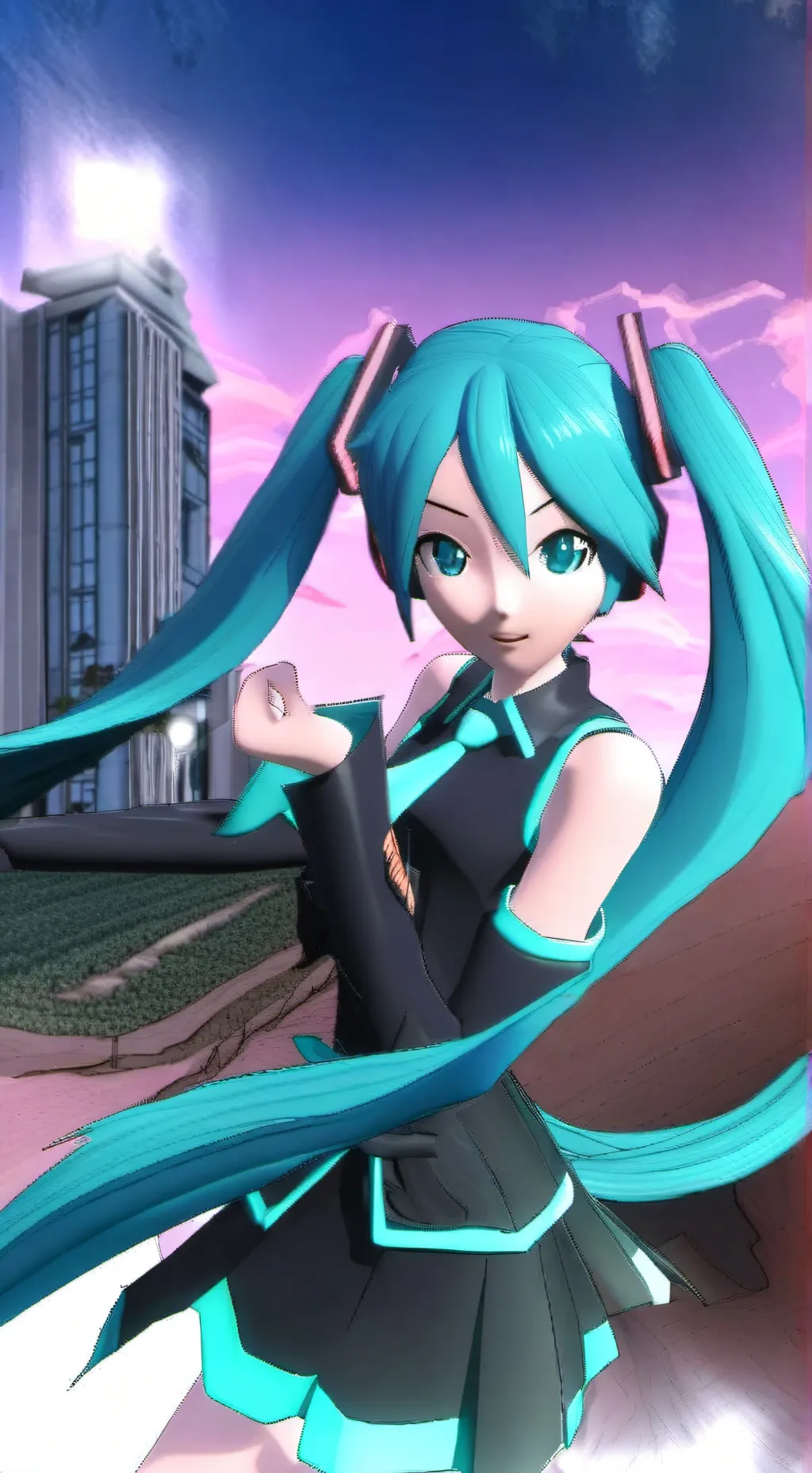 ai character: Cursed Miku  background