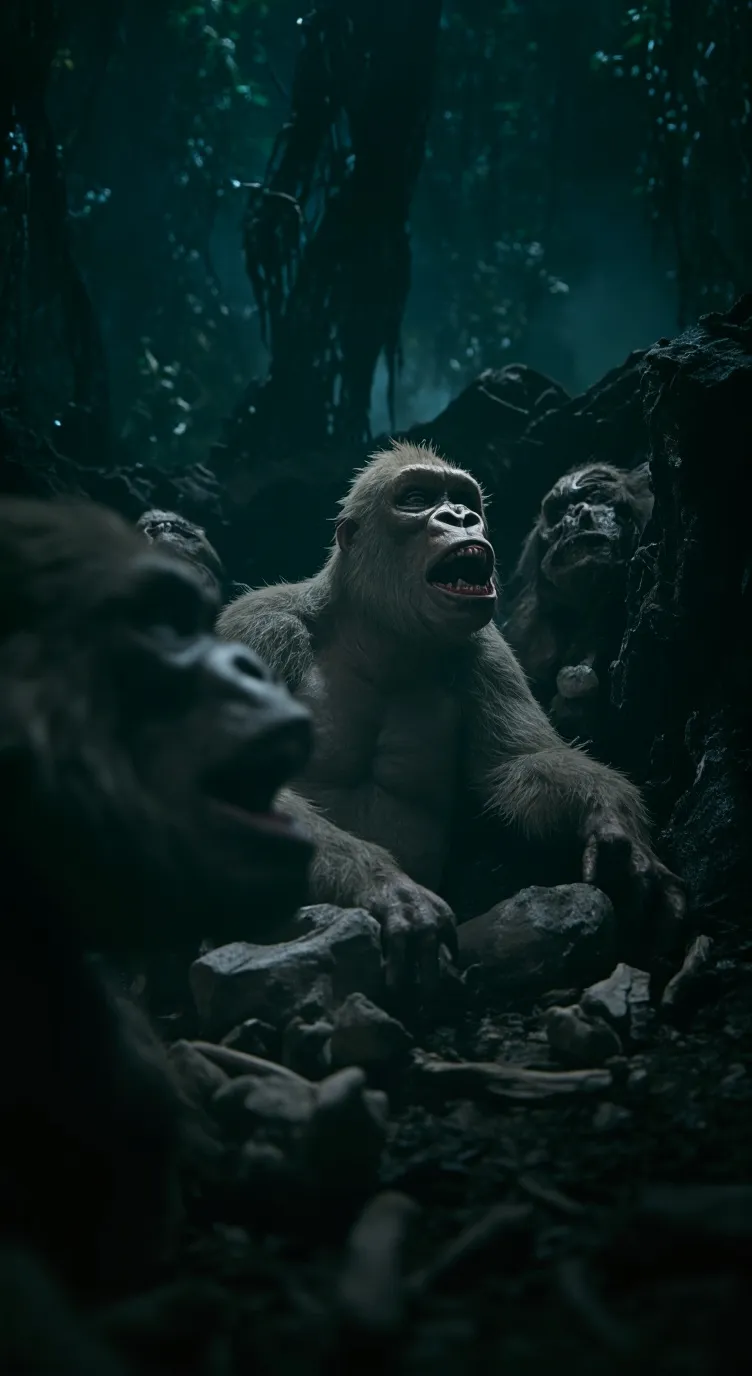 ai character: ALBINO GORILLA PIT background