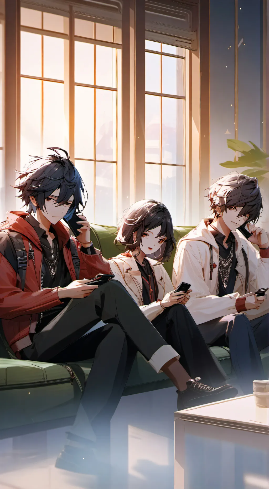 ai character: dropping phones background