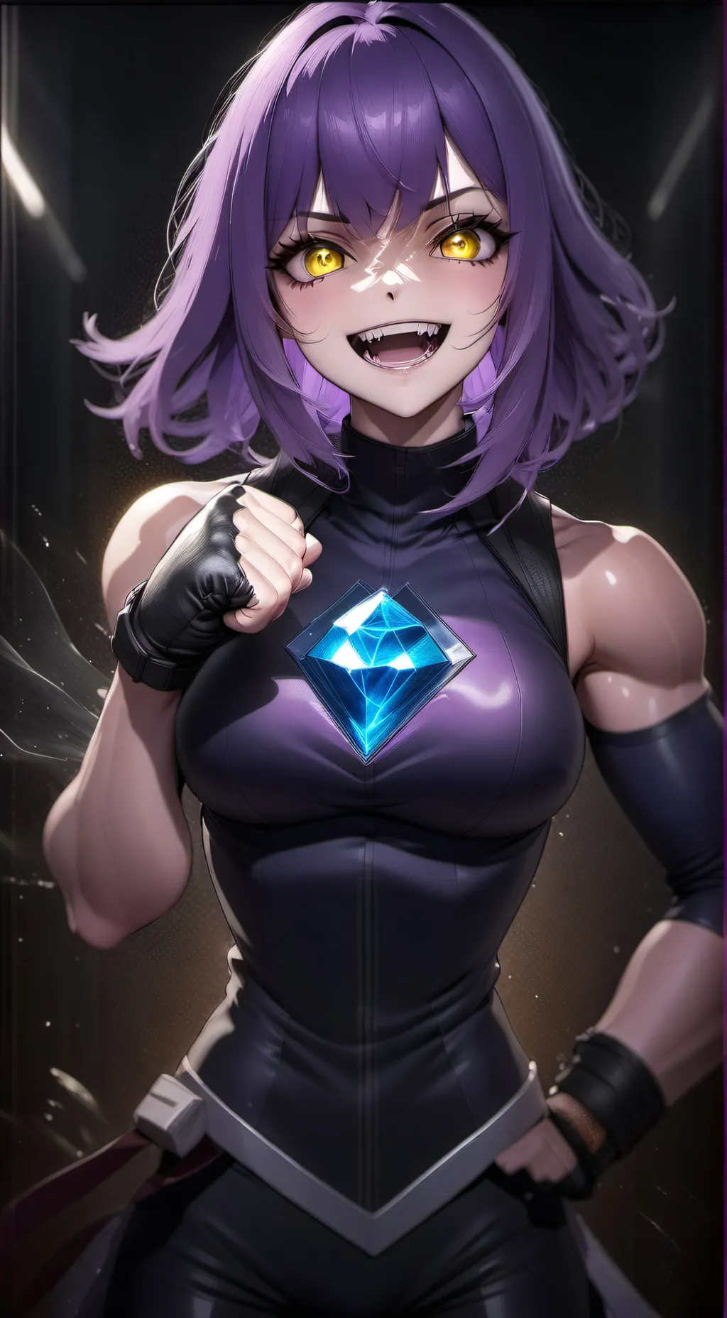 ai character: Violet background